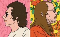 An illustration of the members of Steely Dan back to back