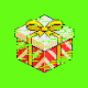 A gif of a pixelated, digital gift box