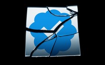 A shattered mirror with a blue checkmark on it