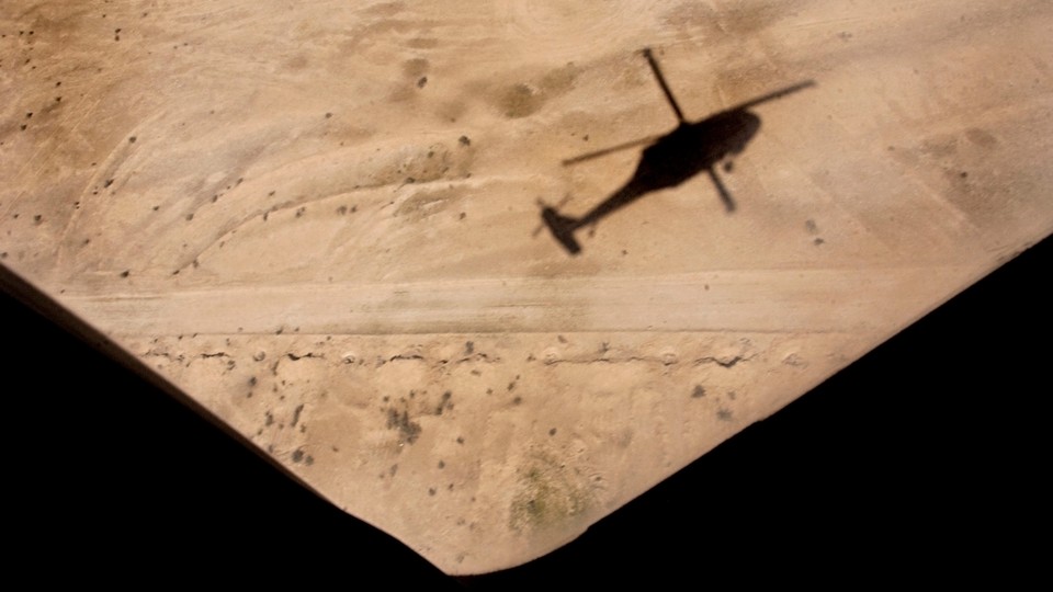 1159th Medical Company flies Black Hawks evacuating injured U.S. soldiers, Iraqi forces and civilians to the FOB Speicher Hospital and Balad Air Force Hospital, in Iraq, April 5, 2005.