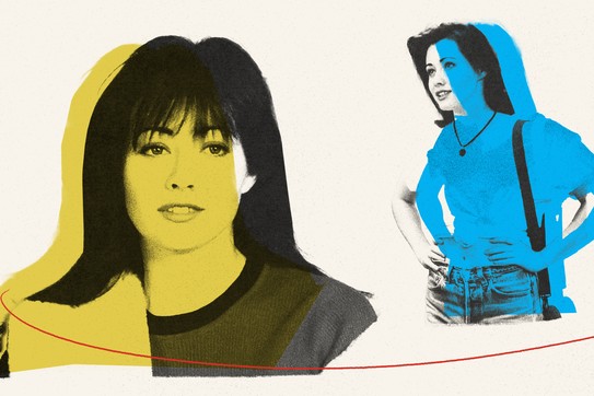 Collage of images of Shannen Doherty as Brenda Walsh on 'Beverly Hills, 90210'