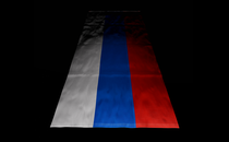 Illustration of Russian flag fading into black