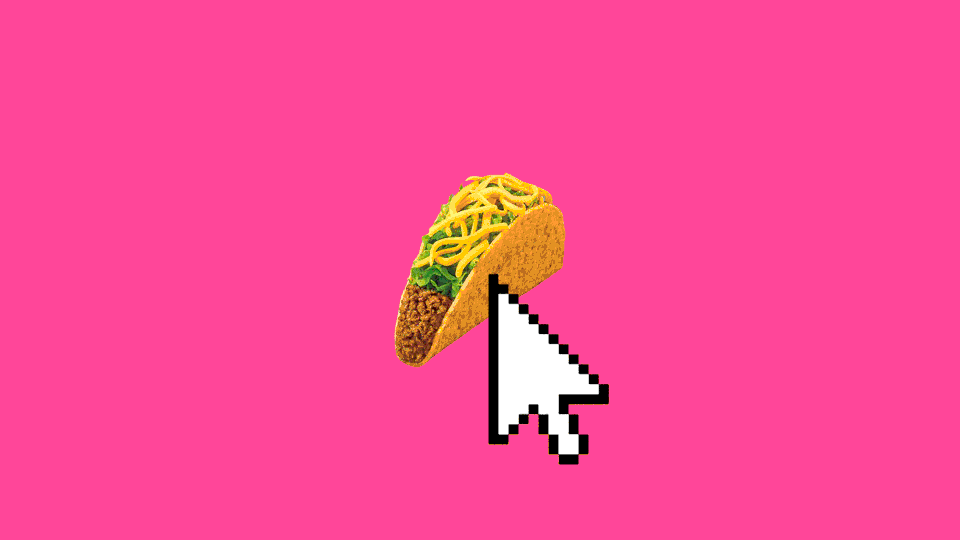 An image of tacos with a computer cursor in the middle.