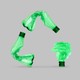 Plastic bottles form a recycling symbol.