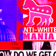 Illustration of Tucker Carlson, the U.S. Capitol and a sign reading "Anti-white mania"