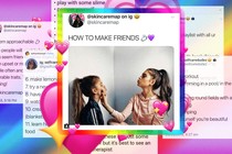 Screenshots of advice on Instagram, including a post that reads "How to Make Friends"