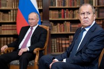 Russian Foreign Minister Sergei Lavrov and Russian President Vladimir Putin