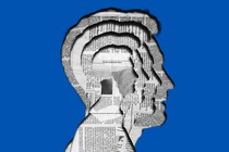 A silhouette made out of newspaper