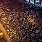 An aerial view of people protesting in Tel Aviv on March 25