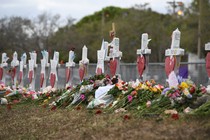 Memorials honoring the students killed at Marjory Stoneman Douglas High School in Parkland, Florida