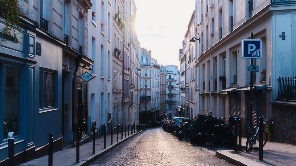 A photograph of a street in Paris