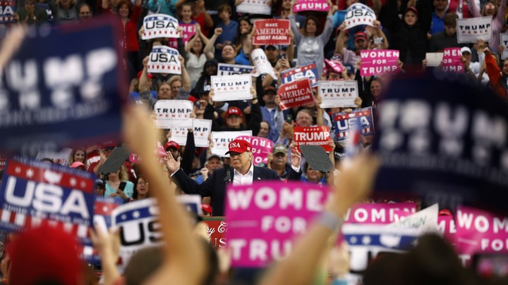 President-elect Donald Trump speaks during a USA Thank You Tour event in Mobile, Alabama.