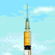 A gif of an amusement-park ride shaped like a vaccine needle