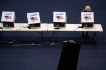 A photo of polling booths