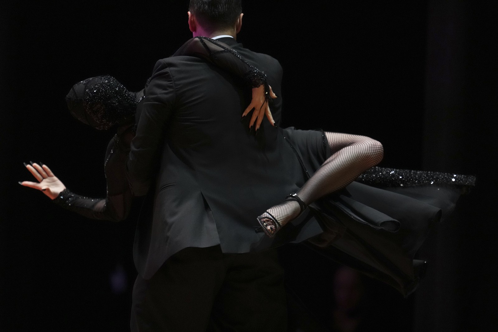 A pair of dancers, seen during a tango competition