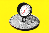 Illustration of a pressure guage attached to a quarter