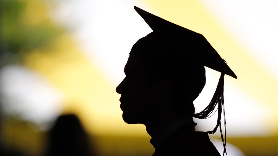 Silhouette of a graduating student