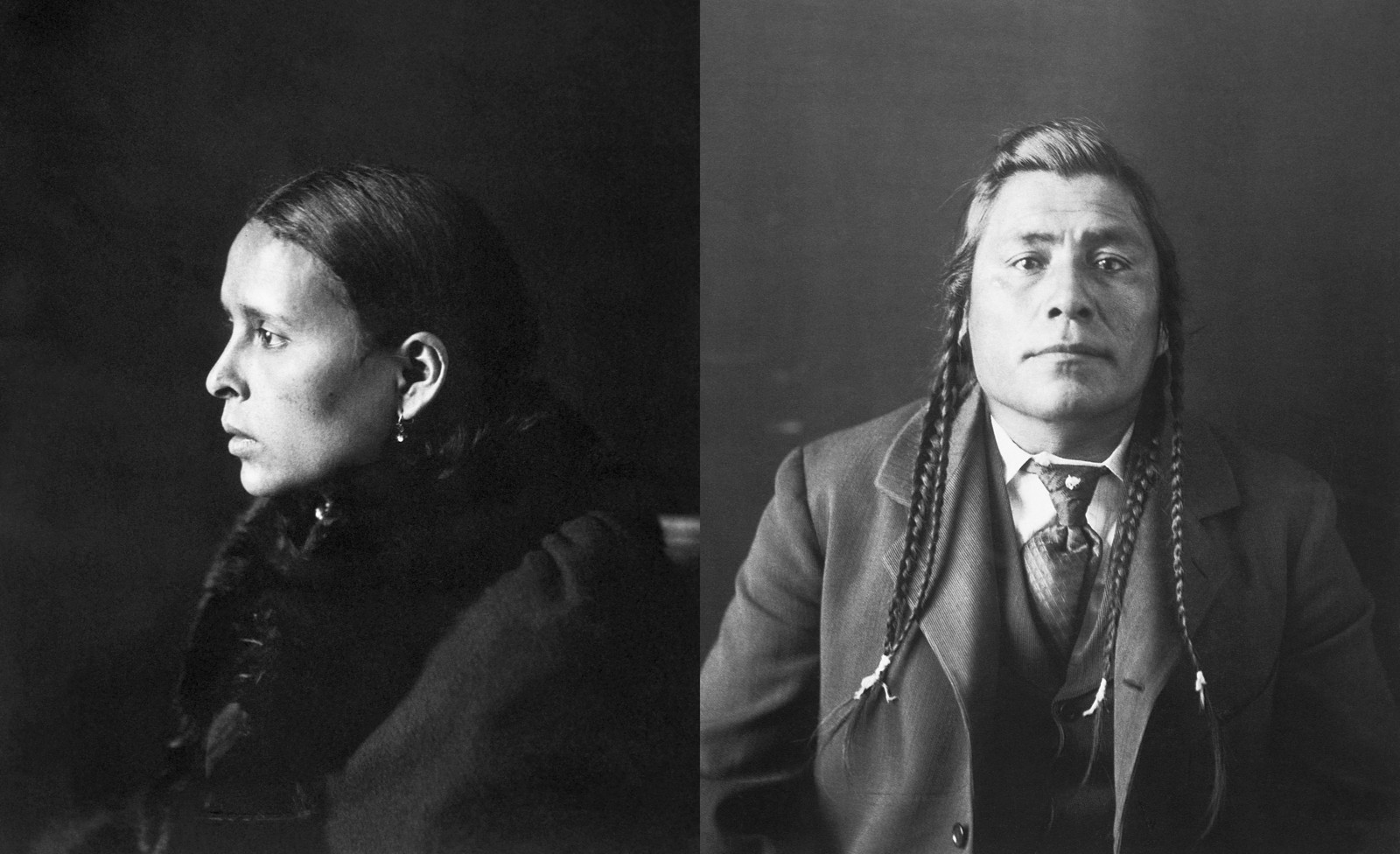 Two portraits of Native Americans, from 1876.