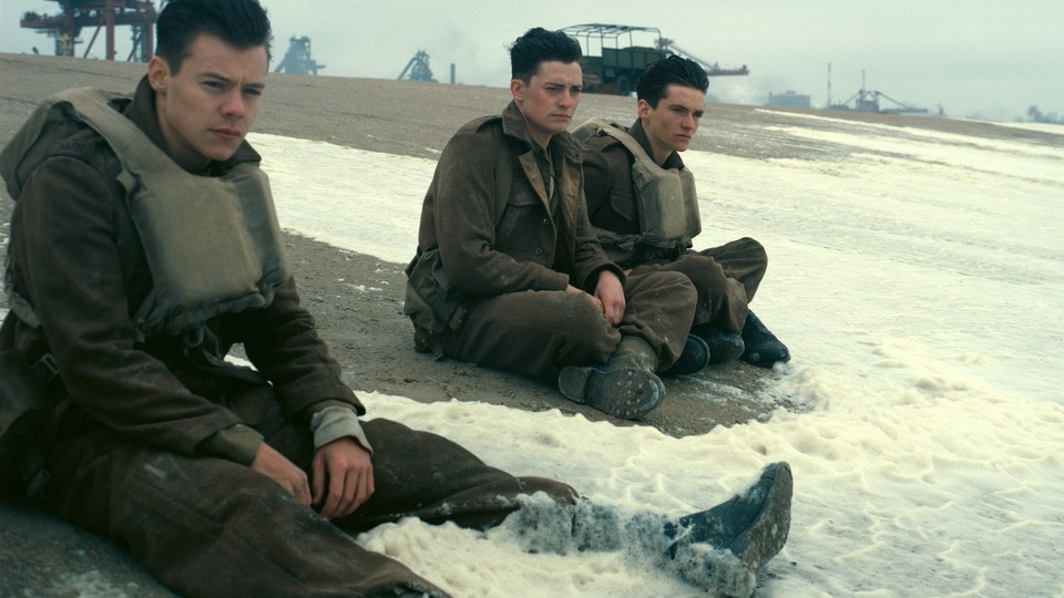 Harry Styles, Aneurin Barnard, and Fionn Whitehead in 'Dunkirk'