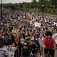 Demonstrators at a protest against police brutality in Minneapolis.