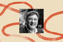 A black-and-white photo of Tom Nichols, bordered by an illustration