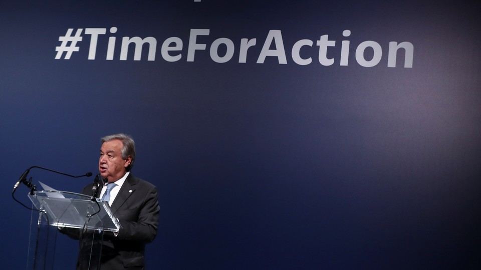 United Nations Secretary-General Antonio Guterres speaks during the UN Climate Change Conference (COP25) in Madrid, Spain on December 12, 2019.