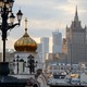 View of Moscow and one of seven Stalinist skyscrapers