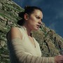 Rey holding a lightsaber in 'Star Wars: The Last Jedi'