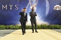 The Emmys hosts, Colin Jost and Michael Che