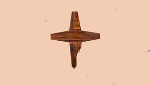 Illustration of a rotting wooden cross, in the specific cross used in the Southern Baptist Convention logo.