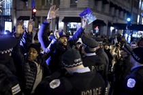 Protestors in Chicago demonstrate against the killing of Laquan McDonald.