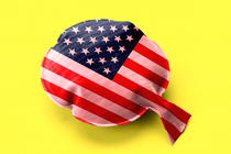 The American flag styled as a whoopee cushion