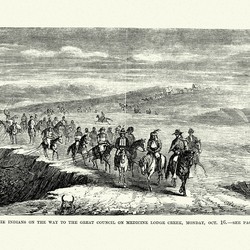 Print of Comanche procession