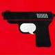 An illustration of a gun and speech bubble.