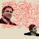 Illustration of Bobby Jindal, J. D. Vance, and Eric Greitens covered in red scribbles