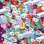 Illustration of stacks of emoji, notifications, green phone buttons, thumbtacks, @s, and other artifacts from Slack