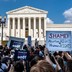 Abortion-rights protesters outside the U.S. Supreme Court building