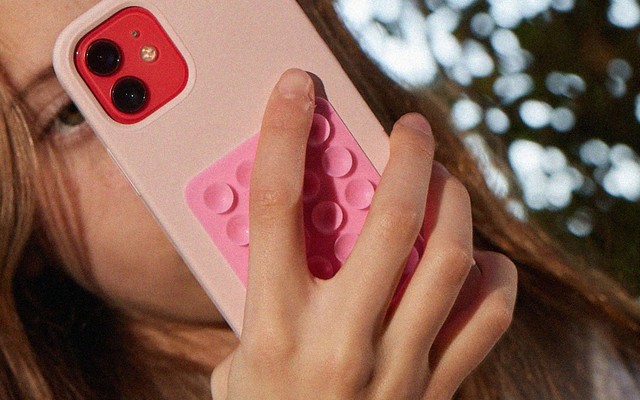 close up of a girl on her phone