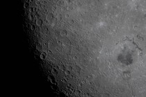 Image of the moon from Artemis II, showing the Oreientale basin and the crater that may be named Carroll