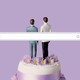 An illustration of a web search engine over a same-sex couple wedding cake topper