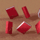 Eight books spinning around in an animated GIF