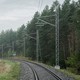 A view of a modern-day railway near the Paneriai Memorial in Lithuania