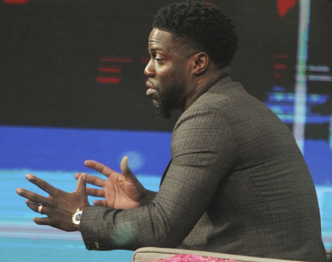 Kevin Hart appears on 'Good Morning America' to promote his film 'The Upside' in January 2019
