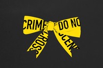 illustration of a crime-scene ribbon in the shape of a bow