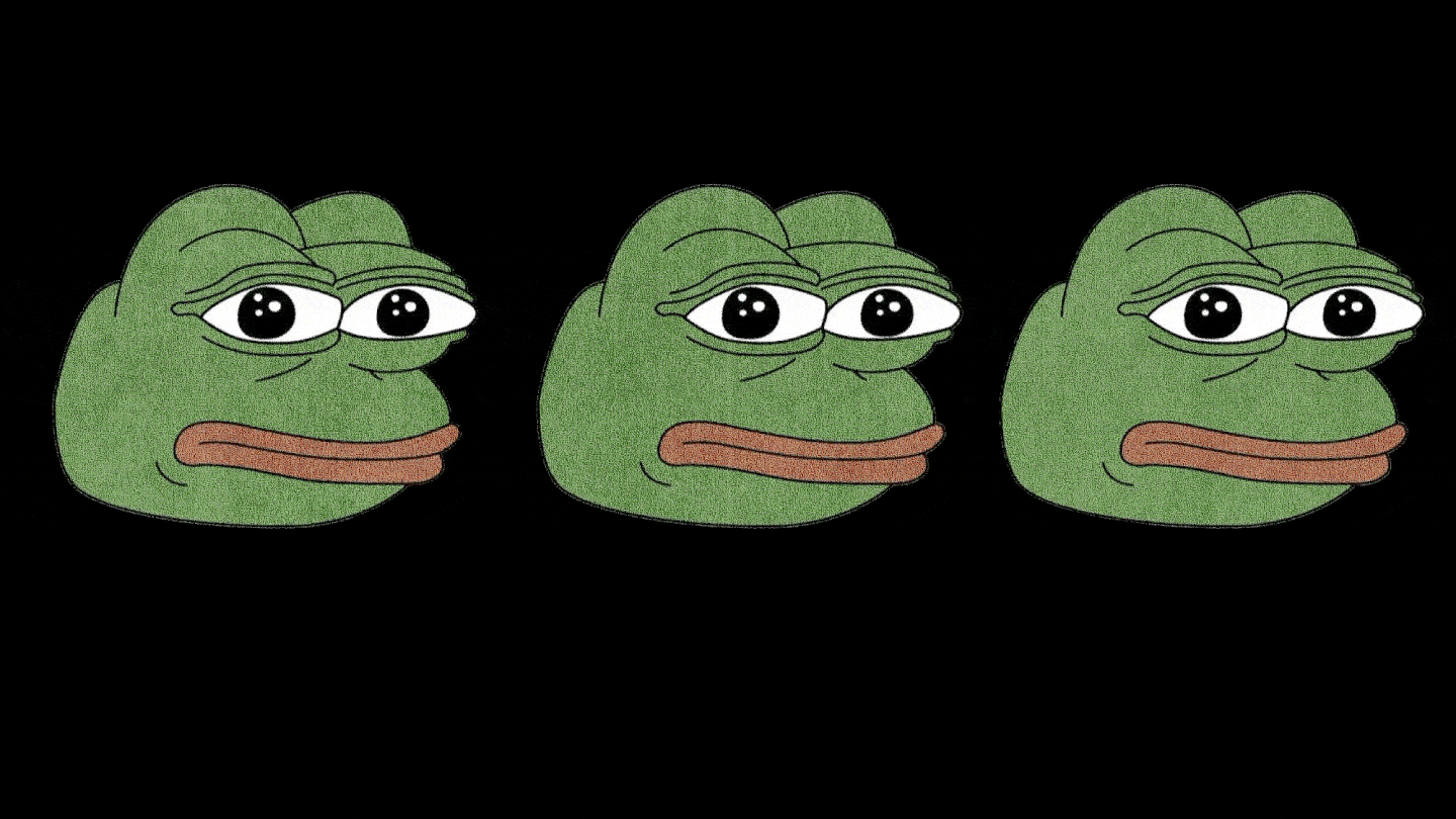 A GIF showing Pepe the frog in Nazi uniform