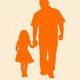 A father holds his daughter's hand