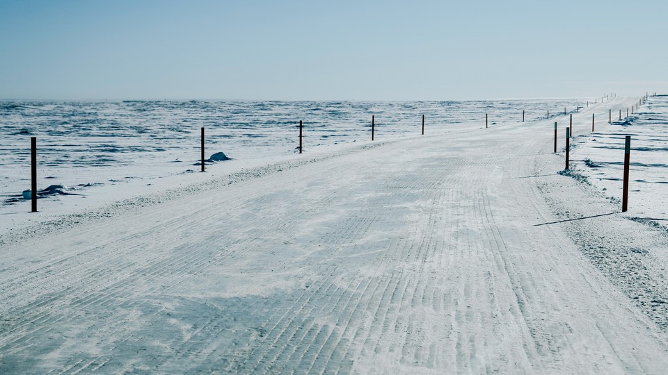 An ice road in Alaska