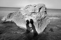 Shadow of a couple at the beach