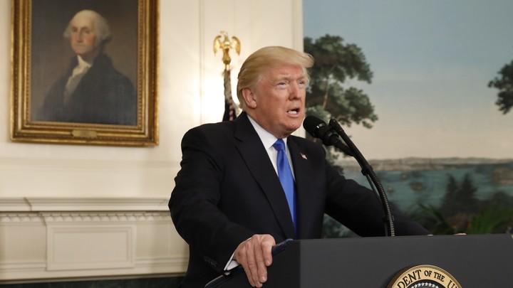 President Trump addresses the shooting that took place at a congressional Republicans baseball practice from the White House on June 14, 2017.