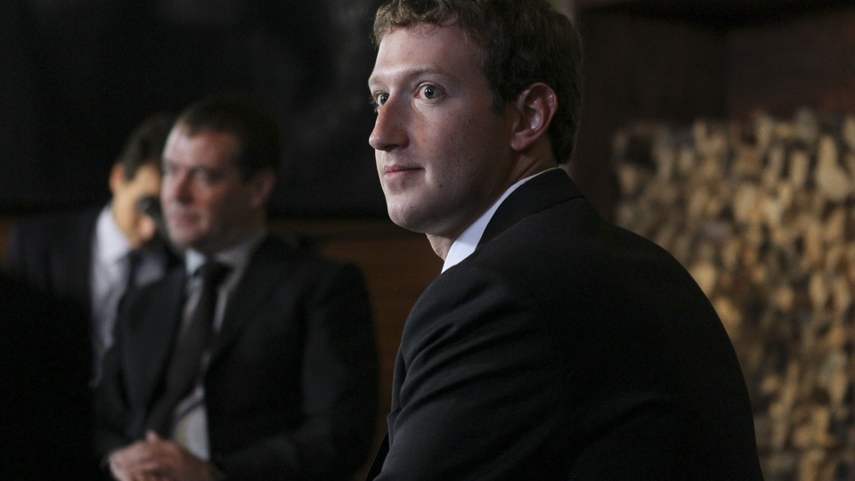Facebook CEO Mark Zuckerberg looks around during a meeting with Russian Prime Minister Dmitry Medvedev near Moscow, in 2012.